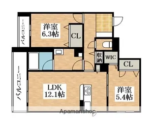 シャーメゾン金岡公園【3階】の間取り