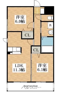 カーサフェリーチェ【2階】の間取り