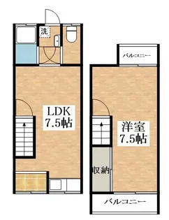 大阪府松原市天美東2丁目【テラスハウス】の間取り