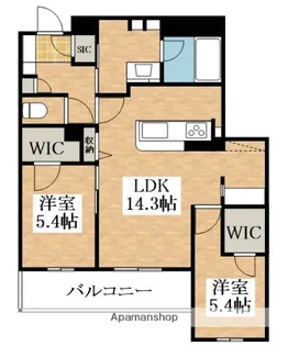 フレシア天王寺 南棟【2階】の間取り