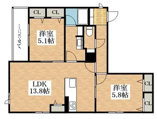 フェリス 阪南町【2階】の間取り