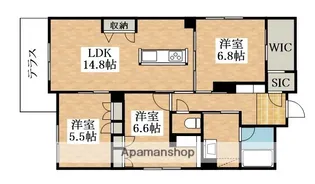 シャーメゾン北田辺【1階】の間取り
