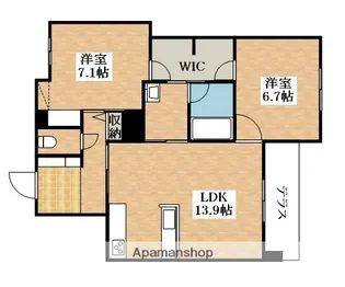 シャーメゾン北田辺【1階】の間取り