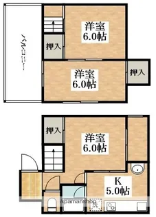 大阪府松原市岡2丁目【テラスハウス】の間取り