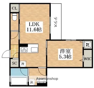 TORISIA平野西Ⅰ【1階】の間取り