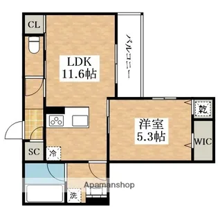 TORISIA平野西Ⅰ【3階】の間取り