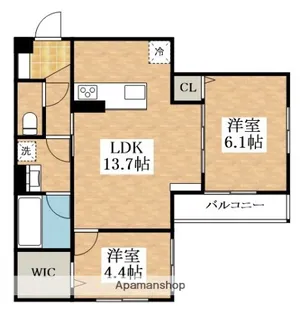 クレスト平野南【2階】の間取り