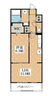 ポムドパン北花田【3階】の間取り