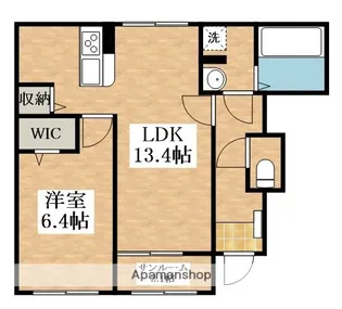 シャルマン照ヶ丘【1階】の間取り