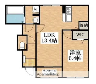 シャルマン照ヶ丘【1階】の間取り