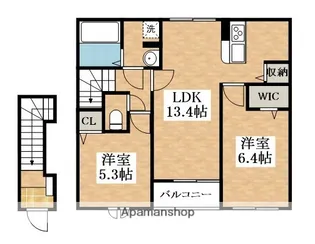 シャルマン照ヶ丘【2階】の間取り