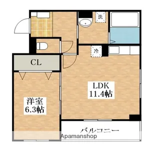 ラ・クロシェット【1階】の間取り