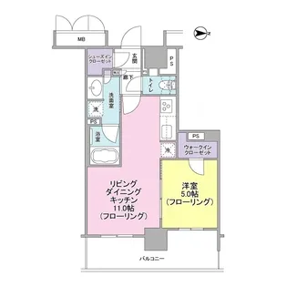 ブランズタワー御堂筋本町【0505号室】の間取り