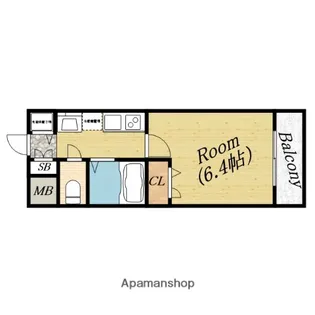 プレサンス城北公園アクアージュ【6階】の間取り