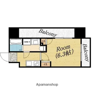 ドゥエリング千林【9階】の間取り