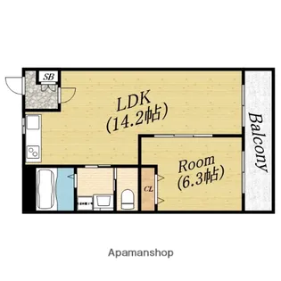シャトー若杉マンション【3階】の間取り