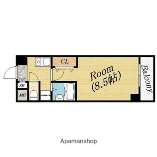 ヘリテージ千林【5階】の間取り