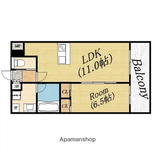 フェルム城北公園【6階】の間取り