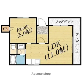パームガーデン城北【1階】の間取り
