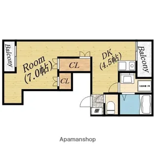 やまさコート今市【4階】の間取り