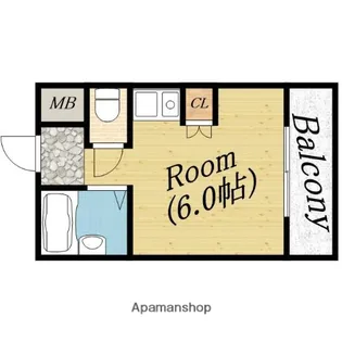 インターナショナル高殿【4階】の間取り