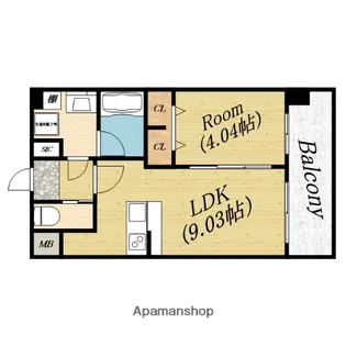 プレジオ関目【3階】の間取り