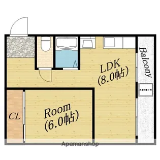 川庄ハイツ【3階】の間取り