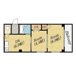 コーポ前海【4階】の間取り