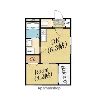 ハーモニーテラス新森Ⅱ【1階】の間取り
