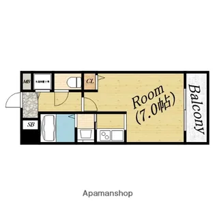 クレアート大阪トゥールビヨン【7階】の間取り