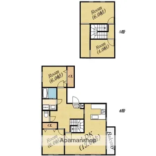 ジュネスSANWA【4階】の間取り