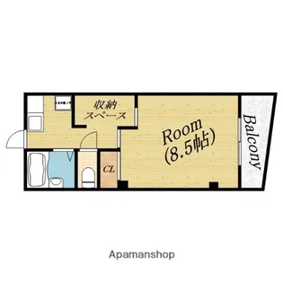 キューブ森小路【3階】の間取り