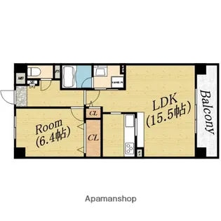 1LDKの間取り画像