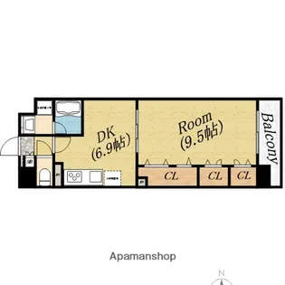 レジディア城北公園通【8階】の間取り