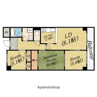 プリモ中宮【1階】の間取り