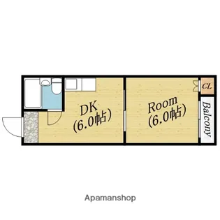白樺ハイツ清水【1階】の間取り