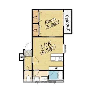 S APT.城北公園通【1階】の間取り