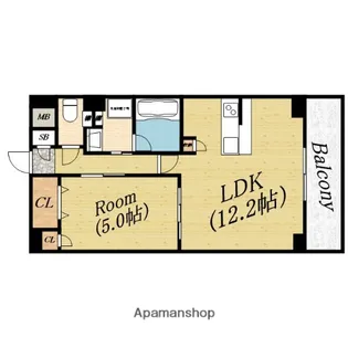 エスタジオ関目高殿【1階】の間取り