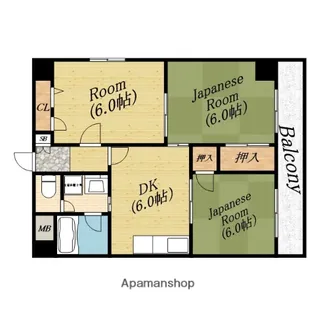 エリジェール新森【6階】の間取り