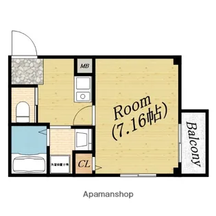 カーサクレスト清水Ⅱ【2階】の間取り