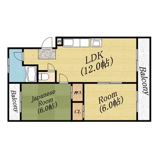 シャトー松原B棟【3階】の間取り