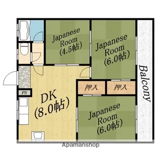 シャトー松原A棟【3階】の間取り