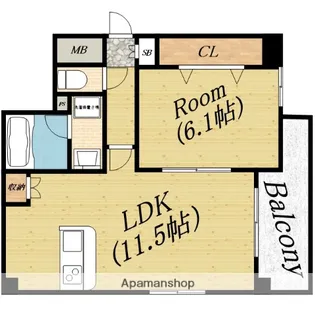 リオ城北【6階】の間取り