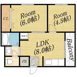 フリーディオ中宮【4階】の間取り