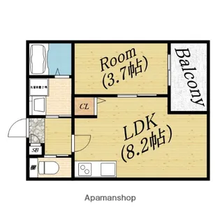 新森アパートメント【1階】の間取り