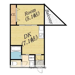 アベリア清水【3階】の間取り