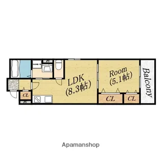 ピレーネ赤川【2階】の間取り