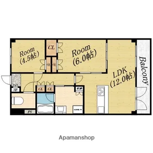 ソルジェンテ高殿【7階】の間取り