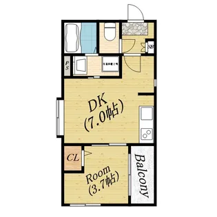 ハーモニーテラス中宮Ⅱ【1階】の間取り