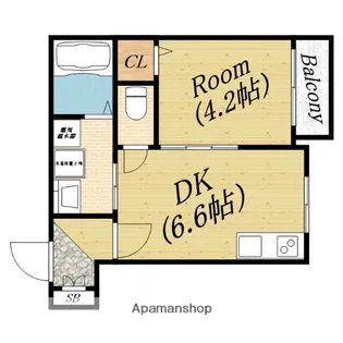パシフィック千林【3階】の間取り